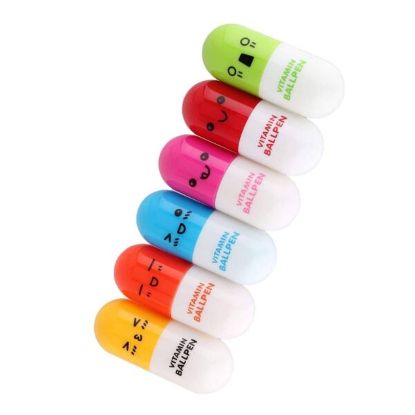 Arpit Mart Mini Retractable Pill Ball Point Pen Capsule Ballpen for Kids Children School Stationery Favor Return Gift - Image 2