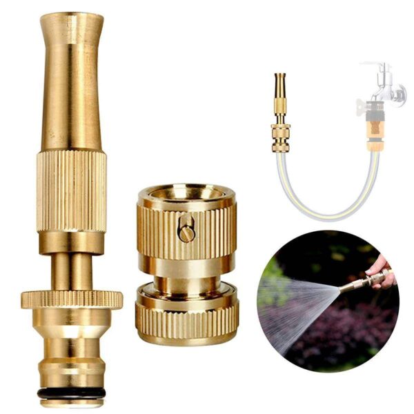 Pressure Water Spray Gun Nozzle Car Bike Washing Nozzle Water Pressure Booster Brass Nozzle Suitable for 1/2” Nozzles Hose Pipe Clean Shave Car (Multy) - Image 2