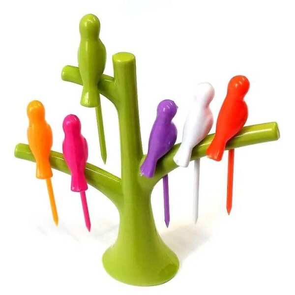 Crispy™ Bird Fruit Fork Set (Multi Colours) - Image 2