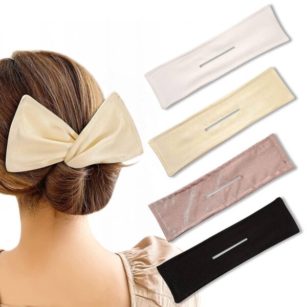 Deft Bun Hair Tie French Twist Hair Bun Maker Cotton Bun Hair Magic Clips, Donut Bun Maker Tool Hair Bands Knotted Wire Hairstyle Tool, Headband for Women and Girls, (Pack of 2 Pcs), Pattern 3 - Image 2
