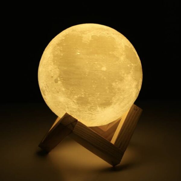 Gesto 3D Moon Lamp 7 Colour Changeable Sensor Moon Night Light Lamp, Touch Control, Moonlight Lamp with Stand & USB for Bedrooms Valentine Gifts,Festival Gifts,Corporate Gifts, Wedding Gifts (15 cm) - Image 2