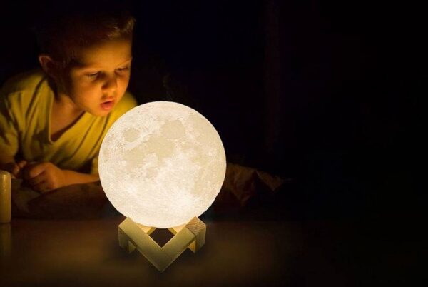 Gesto 3D Moon Lamp 7 Colour Changeable Sensor Moon Night Light Lamp, Touch Control, Moonlight Lamp with Stand & USB for Bedrooms Valentine Gifts,Festival Gifts,Corporate Gifts, Wedding Gifts (15 cm) - Image 4