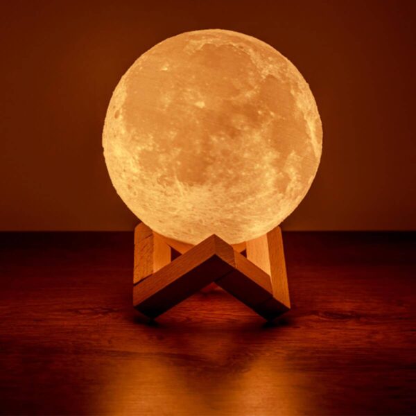 Gesto 3D Moon Lamp 7 Colour Changeable Sensor Moon Night Light Lamp, Touch Control, Moonlight Lamp with Stand & USB for Bedrooms Valentine Gifts,Festival Gifts,Corporate Gifts, Wedding Gifts (15 cm) - Image 3