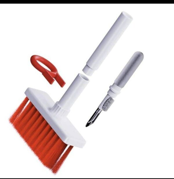 Sounce Cleaning Soft Brush Keyboard Cleaner 5-in-1 Multi-Function Computer Cleaning Tools Kit Corner Gap Duster Keycap Puller for Bluetooth Earphones Lego Laptop AirPods Pro Camera Lens (Red) - Image 4