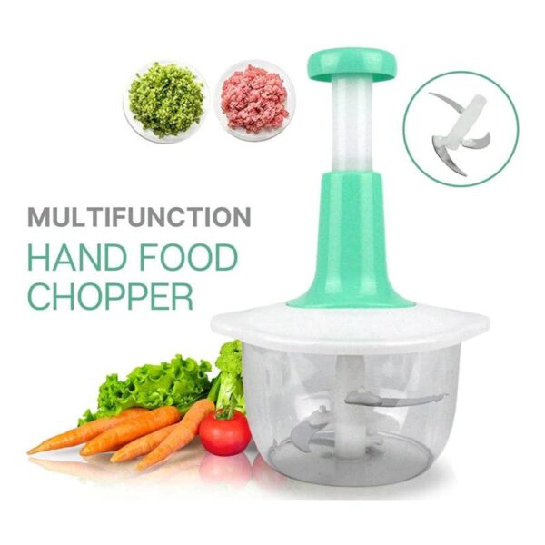 BigPlayer Manual Food Chopper - Hand Push Vegetable Chopper, Cutter, Mixer Set with 3 Stainless Steel Blades - Image 5
