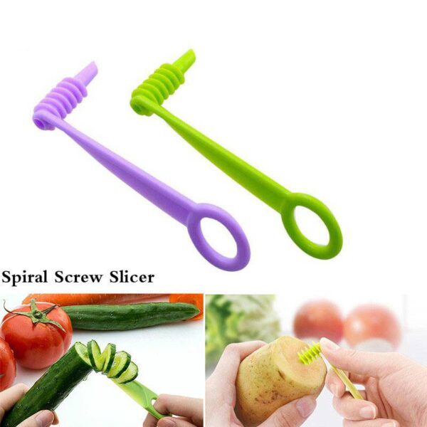 Suzec Kitchen Plastic Vegetables Spiral Cutter/Spiral Knife/Spiral Screw Slicer - Image 3