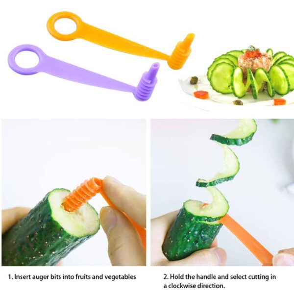 Suzec Kitchen Plastic Vegetables Spiral Cutter/Spiral Knife/Spiral Screw Slicer - Image 6