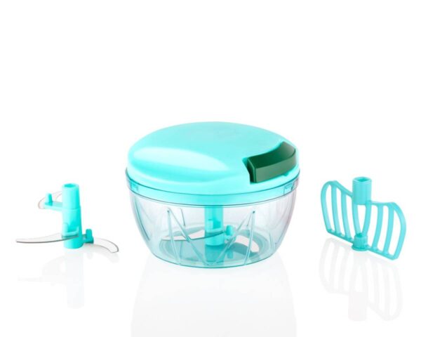 Skuas Vegetable Hand Chopper Round Large (450 ml) Multipurpose Vegetable Chopper, Dry Fruit and Onion Quick Chopper Machine for Kitchen with 3 Stainless Steel Blade and Whisker (Multicolor) - Image 4