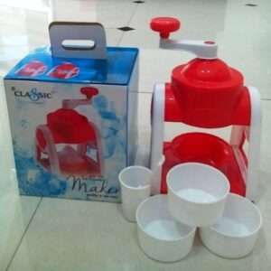 Kuber Industries Ice Gola Slush Maker Ice Snow Maker Machine with 3 Bowl, 1 Glass, 6 Sticks and 1 Dish (Red) - CTKTC31474