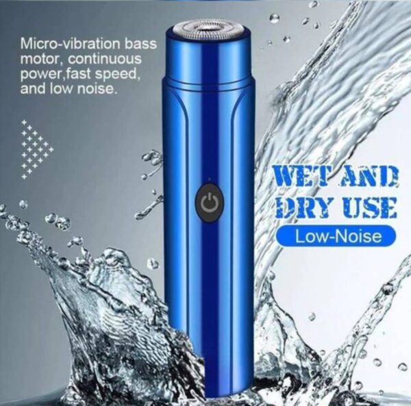 Sixfire Mini Portable Electric Shaver,USB Rotary Razor, Pocket Size Washable Electric Razor, Wet and Dry Use Mini Electric Shaver for Men Gift for Husband Father (Blue) - Image 3