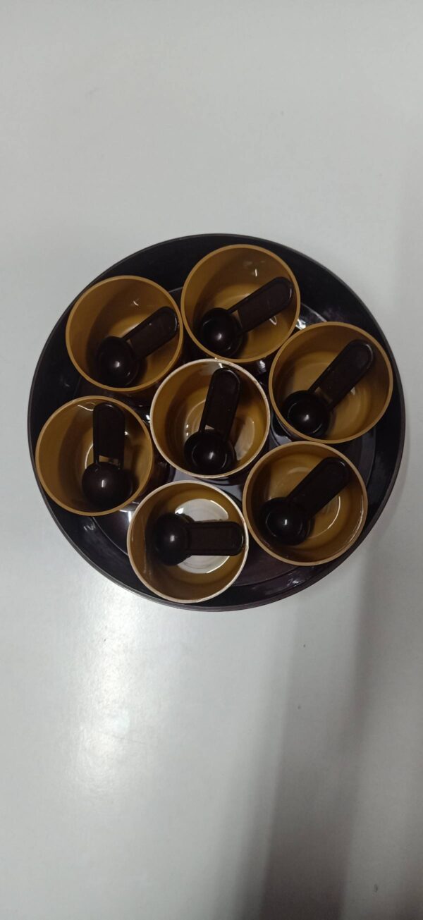 Growskv 7 Compartment Multipurpose Plastic Masala Box for Kitchen Royal Spice Boxes for Kitchen Rangoli/Spice/Masala Dabba Container with 7 Spoons (Round) - Image 4