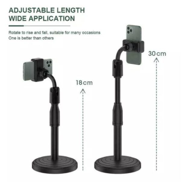 Homaxa / Universal Mobile Stand for Table with Adjustable Height | 360 Degree Rotation Mobile Holder for Table & Bed Compatible with All- (Black) - Image 2