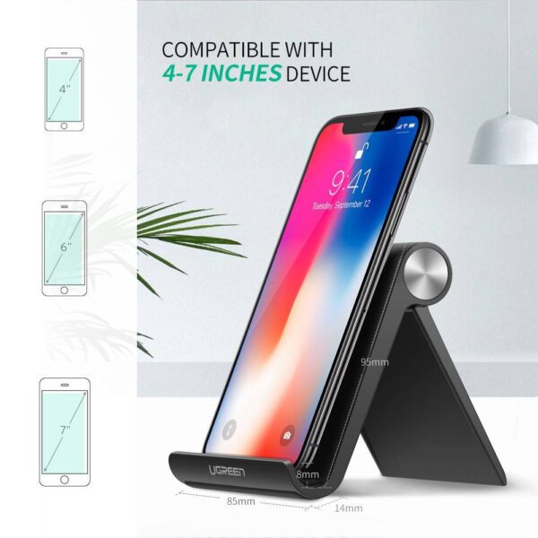 STRIFF Multi Angle Tablet/Mobile Stand. Holder for iPhone, Android, Samsung, OnePlus, Xiaomi. Portable,Foldable Stand.Perfect for Bed,Office, Home,Gift and Desktop (Black) - Image 3