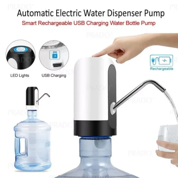 Konquer TimeS KTS Automatic Wireless Water Can Dispenser Pump for 20 Litre Bottle Can, White/Black - Image 4