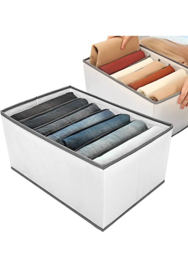 Wardrobe Clothes Organizer, AmasSmile 7 Grids Washable Clear Mesh Closet Organizers and Storage Bins Drawer Dividers for Yoga Pants, Underwear, Leggings, T-shirts(2PCS-Medium&Small) - Image 4