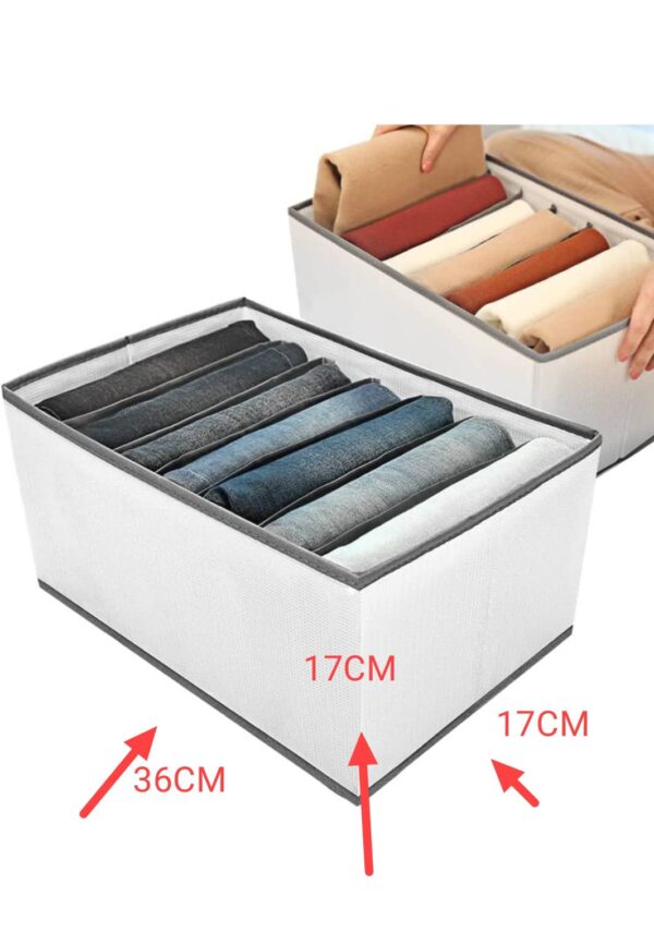Wardrobe Clothes Organizer, AmasSmile 7 Grids Washable Clear Mesh Closet Organizers and Storage Bins Drawer Dividers for Yoga Pants, Underwear, Leggings, T-shirts(2PCS-Medium&Small) - Image 3