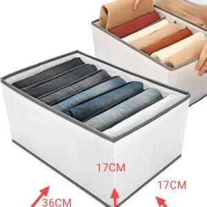 Wardrobe Clothes Organizer, AmasSmile 7 Grids Washable Clear Mesh Closet Organizers and Storage Bins Drawer Dividers for Yoga Pants, Underwear, Leggings, T-shirts(2PCS-Medium&Small)
