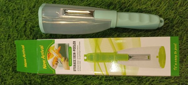 PIPALIYA Vegetable Peeler with Container, Fruit Peeler with Container, Smart Stainless Steel Peeler with ABS Container (Pack of 1, Color: Green) - Image 2