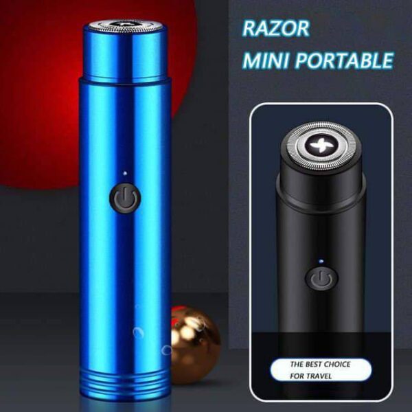 Sixfire Mini Portable Electric Shaver,USB Rotary Razor, Pocket Size Washable Electric Razor, Wet and Dry Use Mini Electric Shaver for Men Gift for Husband Father (Blue) - Image 4