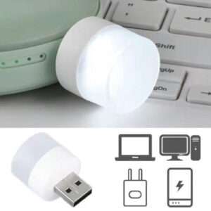 AJT USB Lights by Night Plug-in Mini LED Bulb Portable Compact Night Light,Ideal for Bedroom Bathroom Nursery Hallway Kitchen,Car Outdoor USB Atmosphere Light (Pack of 1)