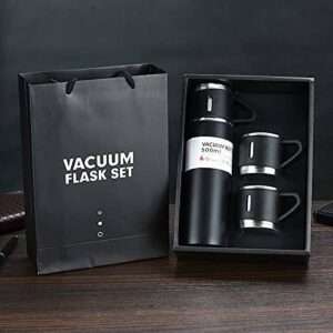 Daily DISCOUNTSS Steel Vacuum Flask Set with 3 Stainless Steel Cups Combo - 500ml - Keeps HOT/Cold | Ideal Gift for Winter