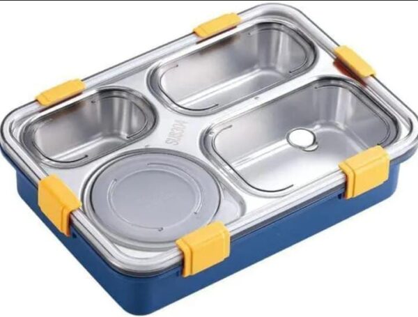 NIJEK STORE Leakproof Thermal Insulation 4 Compartment Lunch Boxes Reusable Microwave Freezer Safe Stainless Steel Portion Snack Containers for Adults and Kids (Multicolor) - Image 5