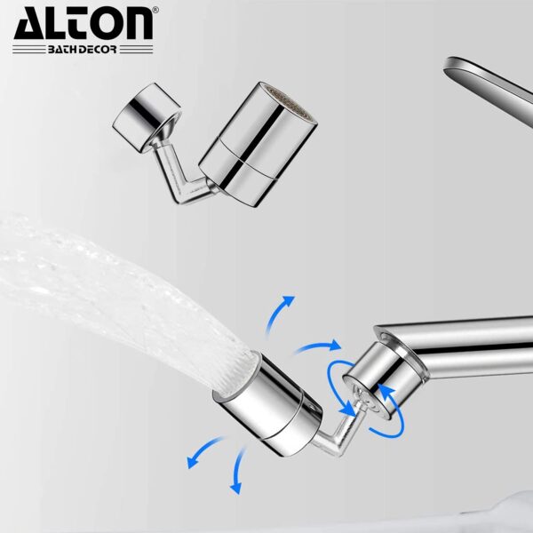 2PCS 720-Degree Swivel Faucet Aerator, Bathroom Sink Spray Aerator Anti-Splash Rotate Faucet and Water Saving Faucet Sprayer Head Attachment for Kitchen Backyard, 55/64 Inch-27UNS Female Thread. - Image 4