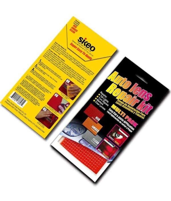 Auto Lens Repair Kit Multi-Pack Car Lights Crack Repair Film Headlight Taillight Repair Tools 3PCS Comes with Red Amber Clear Colors(Multicolor)-POOWE - Image 2