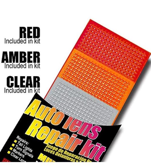 Auto Lens Repair Kit Multi-Pack Car Lights Crack Repair Film Headlight Taillight Repair Tools 3PCS Comes with Red Amber Clear Colors(Multicolor)-POOWE - Image 3