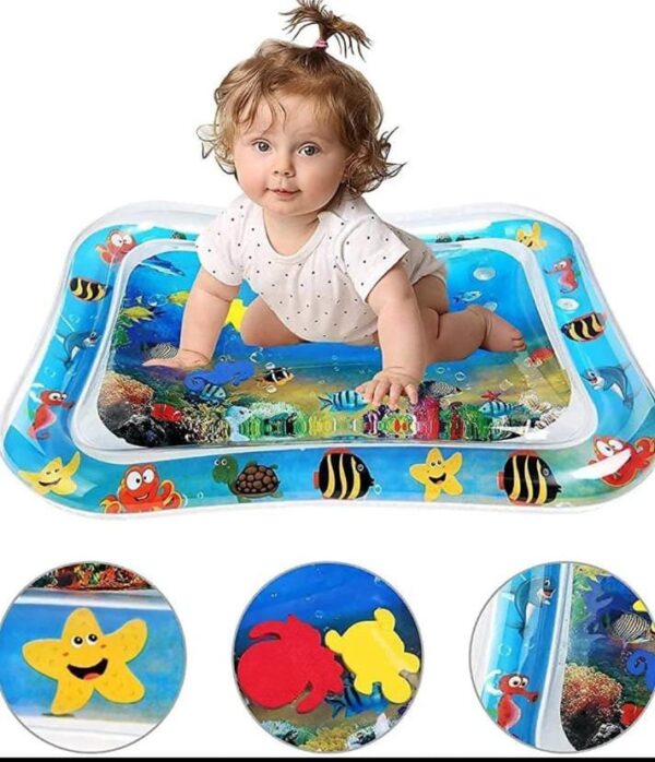 Cable World Baby Kids Water Mat Toys Inflatable Tummy Time Leakproof Water Mat, Fun Activity Play Center Indoor and Outdoor Water Mat for Baby Random Design - Image 2