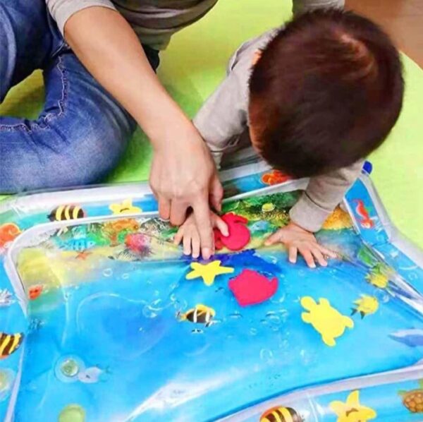 Cable World Baby Kids Water Mat Toys Inflatable Tummy Time Leakproof Water Mat, Fun Activity Play Center Indoor and Outdoor Water Mat for Baby Random Design - Image 4