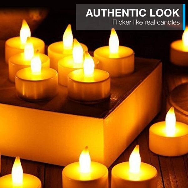 Surat Dream Set of 24 Flameless LED Candles Diya Diwali Lights for Home Decorations (Yellow) - Image 2