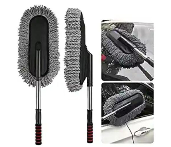 LUBELA Microfiber Car Cleaning Brush Ideal as Mop Duster, Washing Brush with Long Handle, Dust Cleaner Car Wash Brush with Handle, Home, Kitchen, Office Multipurpose claen (CAR Duster) - Image 4