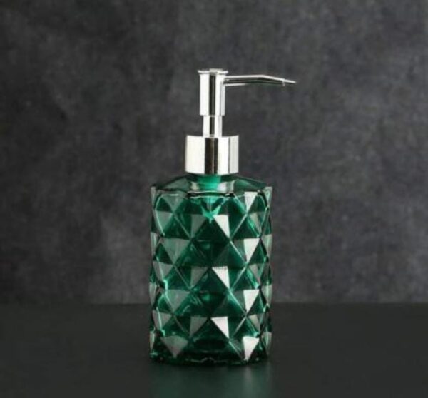 CALIST Crystal Soap Dispenser with Silver Pump | Liquid Soap Dispenser for Bathroom and Wash Basin Hand wash Dispenser Bathroom Accessories - Multi Colour (Pack of 1) - Image 4