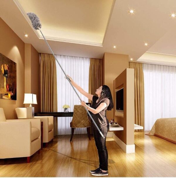 HUBTURE Foldable Microfiber Fan Cleaning Duster Steel Body Flexible Fan mop for Quick and Easy Cleaning of Home, Kitchen, Car, Ceiling, Fan Cleaning Brush with Long Rod (Fan Cleaner) - Image 2