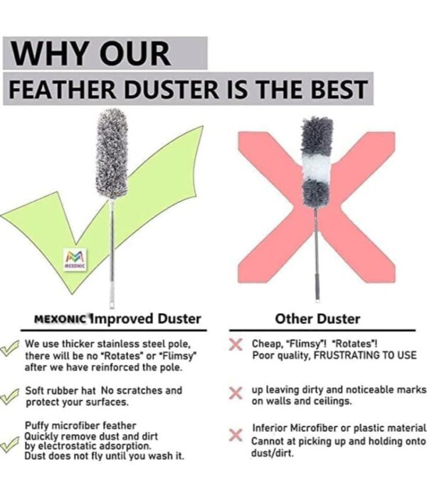 HUBTURE Foldable Microfiber Fan Cleaning Duster Steel Body Flexible Fan mop for Quick and Easy Cleaning of Home, Kitchen, Car, Ceiling, Fan Cleaning Brush with Long Rod (Fan Cleaner) - Image 4