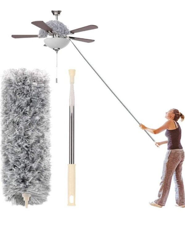 HUBTURE Foldable Microfiber Fan Cleaning Duster Steel Body Flexible Fan mop for Quick and Easy Cleaning of Home, Kitchen, Car, Ceiling, Fan Cleaning Brush with Long Rod (Fan Cleaner) - Image 5