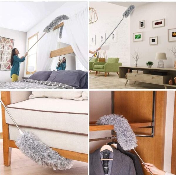 HUBTURE Foldable Microfiber Fan Cleaning Duster Steel Body Flexible Fan mop for Quick and Easy Cleaning of Home, Kitchen, Car, Ceiling, Fan Cleaning Brush with Long Rod (Fan Cleaner) - Image 8