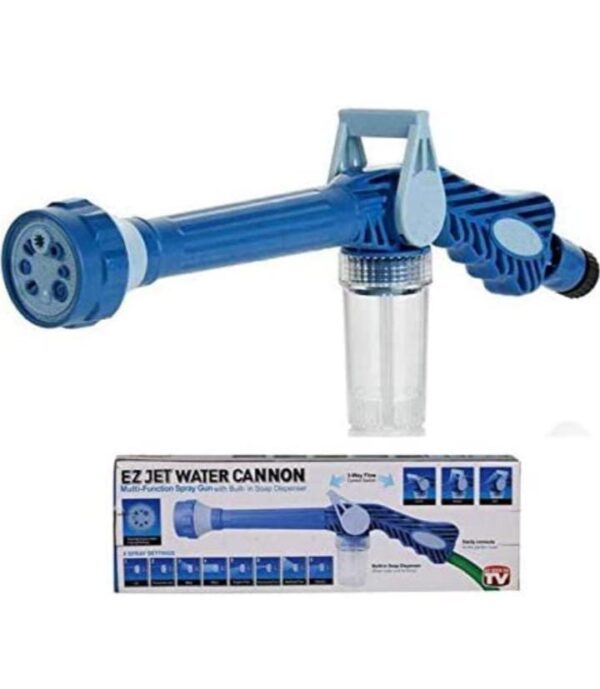GJSHOP Ez Jet Water Cannon Turbo Sprayer Tool 8 in 1 Water Pressure Spray Gun with Inbuilt Soap Dispenser for Car and Bike Cleaning, Gardening Color-Blue - Image 4