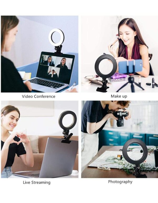 DEVICE OF URBAN INFOTECH 6" LED Video Conferencing Ring Light Clip On Laptop Selfie Ring with 3 Colour Mode 10 Brightness Level for Online Classes Zoom Meetings Interview Live Streaming - Image 2