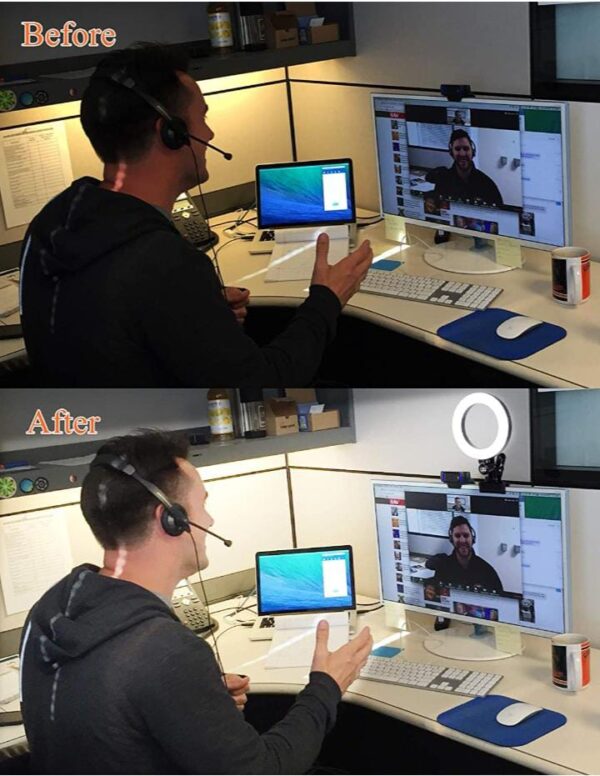 DEVICE OF URBAN INFOTECH 6" LED Video Conferencing Ring Light Clip On Laptop Selfie Ring with 3 Colour Mode 10 Brightness Level for Online Classes Zoom Meetings Interview Live Streaming - Image 6