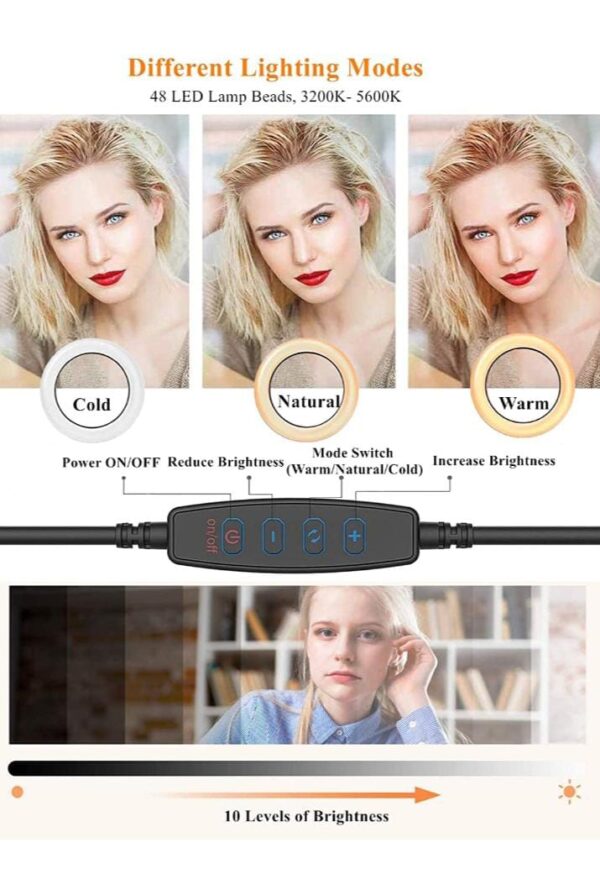 DEVICE OF URBAN INFOTECH 6" LED Video Conferencing Ring Light Clip On Laptop Selfie Ring with 3 Colour Mode 10 Brightness Level for Online Classes Zoom Meetings Interview Live Streaming - Image 7