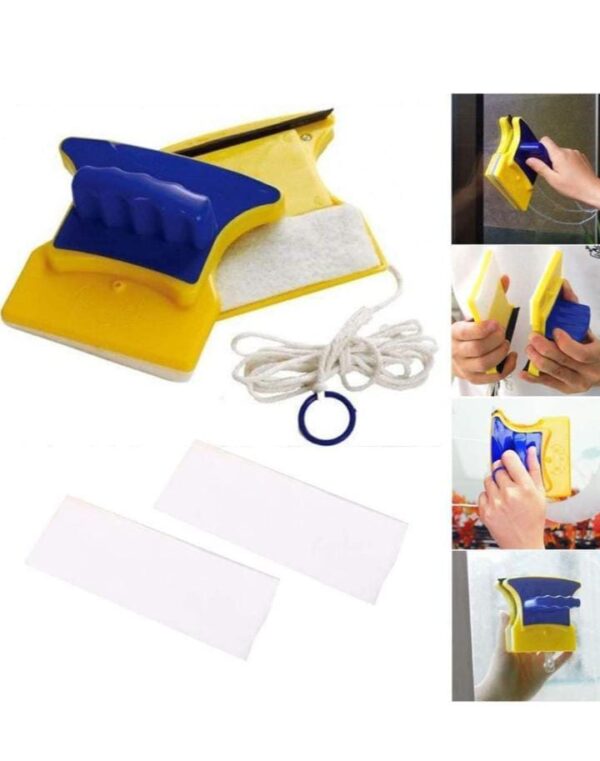 OVEERA Double-Sided Window Glass Cleaning Tool Useful Magnetic Surface Cleaner Wiper Brush for High-rise Single Glazed Windows (WINDOWS CLEANER (SQUARE)) - Image 2