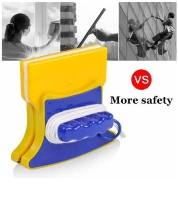 OVEERA Double-Sided Window Glass Cleaning Tool Useful Magnetic Surface Cleaner Wiper Brush for High-rise Single Glazed Windows (WINDOWS CLEANER (SQUARE)) - Image 4