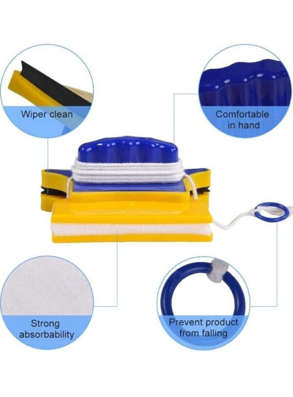 OVEERA Double-Sided Window Glass Cleaning Tool Useful Magnetic Surface Cleaner Wiper Brush for High-rise Single Glazed Windows (WINDOWS CLEANER (SQUARE)) - Image 6