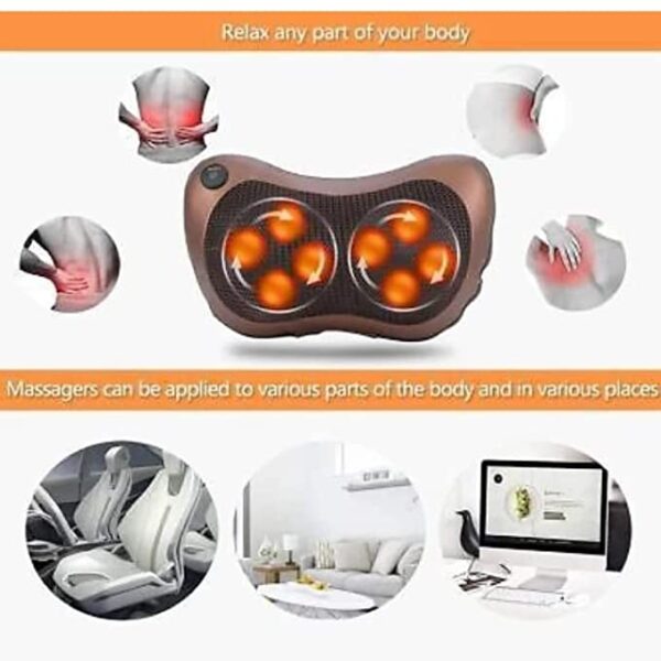 Spefez Corded Electric Neck and Back Massager Pillow, Shiatsu Kneading Massage with Heat for Shoulders, Lower Back, Waist, Legs, Foot and Full Body Muscle Pain Relief (Multicolour) - Image 3