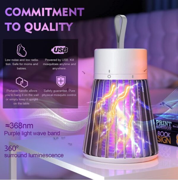 Eloxee International Eco Friendly Electronic LED Mosquito Killer Machine Trap Lamp, Theory Screen Protector Mosquito Killer lamp for House,USB Power Electronic (White) - Image 2