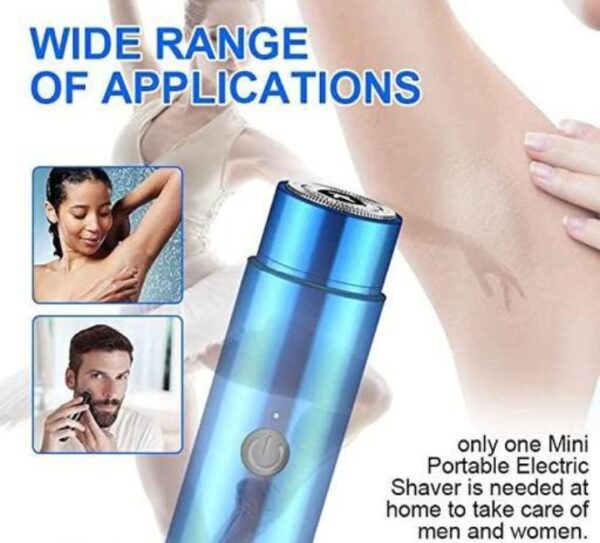 Sixfire Mini Portable Electric Shaver,USB Rotary Razor, Pocket Size Washable Electric Razor, Wet and Dry Use Mini Electric Shaver for Men Gift for Husband Father (Blue) - Image 2