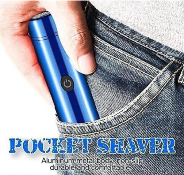 Sixfire Mini Portable Electric Shaver,USB Rotary Razor, Pocket Size Washable Electric Razor, Wet and Dry Use Mini Electric Shaver for Men Gift for Husband Father (Blue) - Image 4