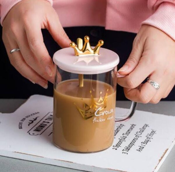 Prince Glass Cup with Spoon - Image 2